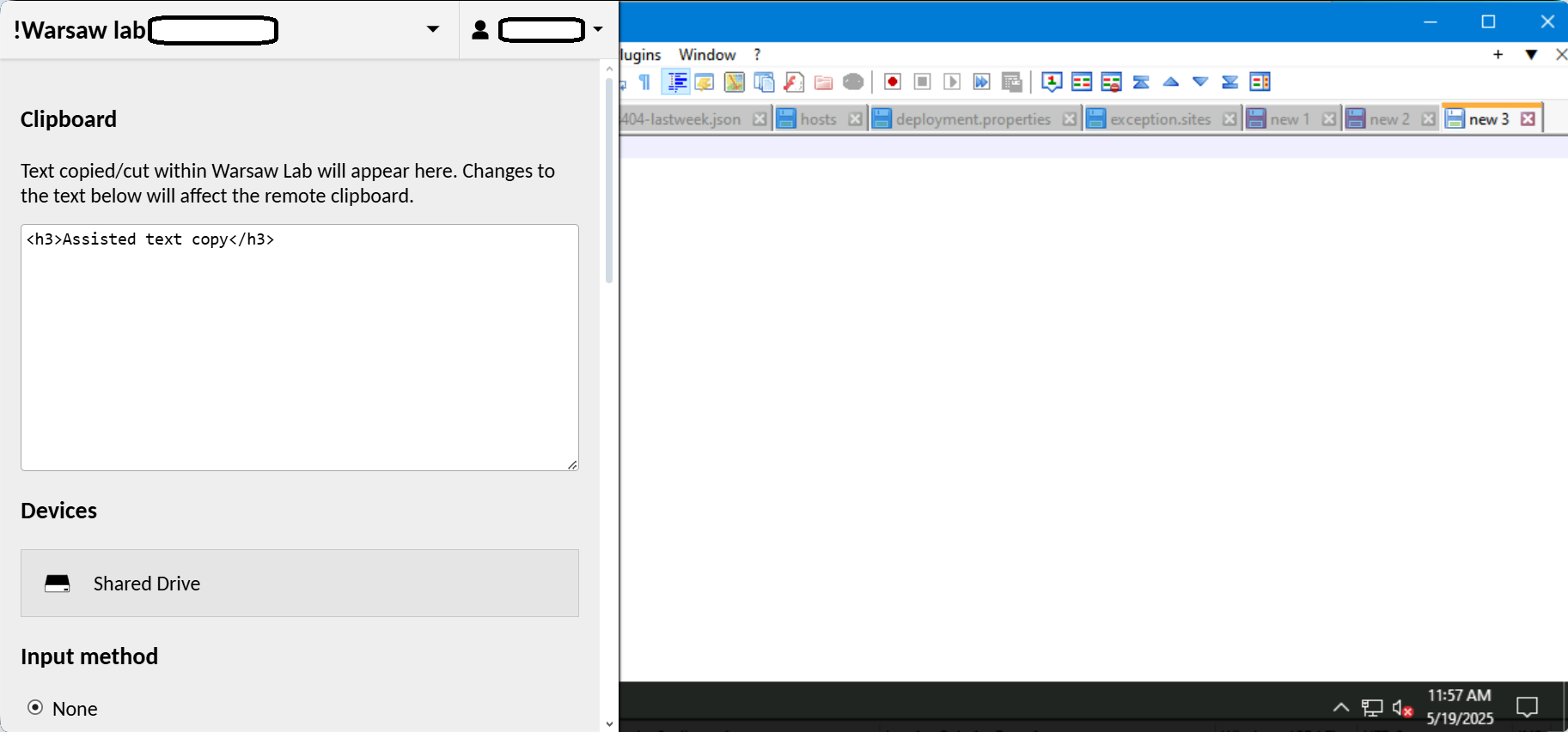 over connection guacamole menu